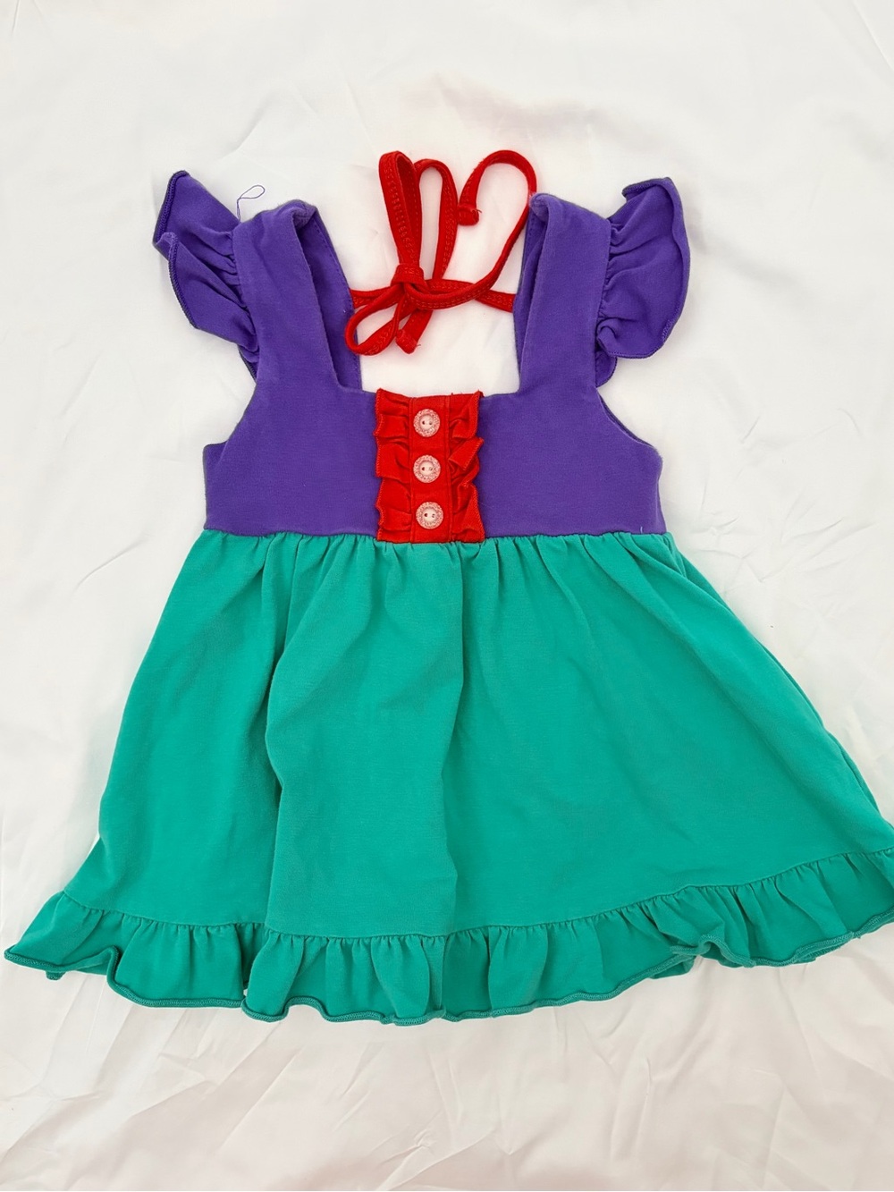 Madison Purple, Teal & Red Ruffle the little mermaid Costume Dress